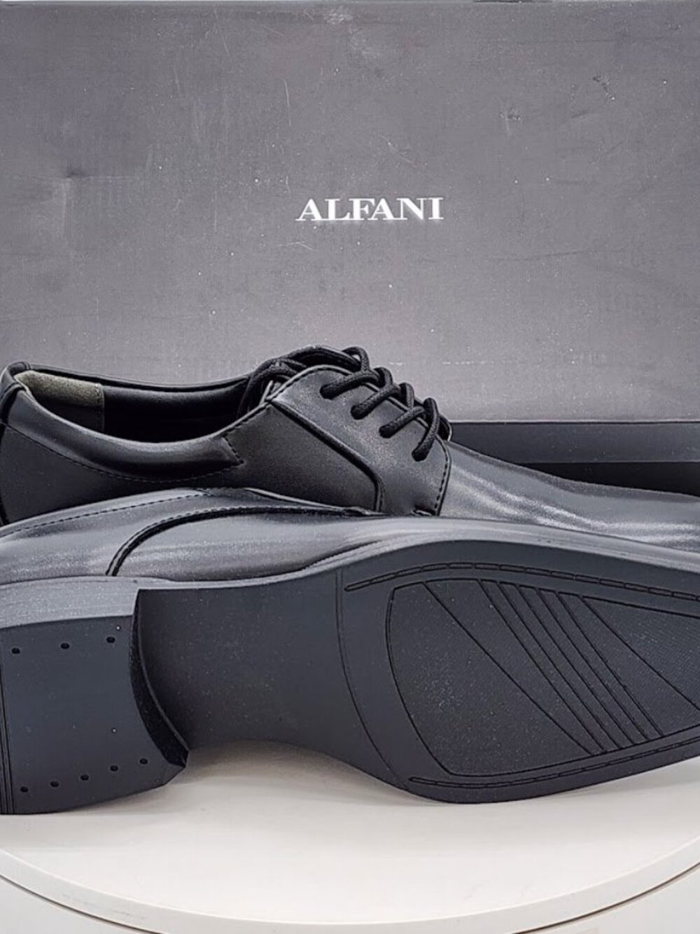 Alfani Andrew Black Plain Toe Derby Dress Shoes Men’s Size 11.5 M New - Picture 9 of 11